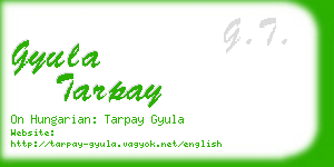 gyula tarpay business card